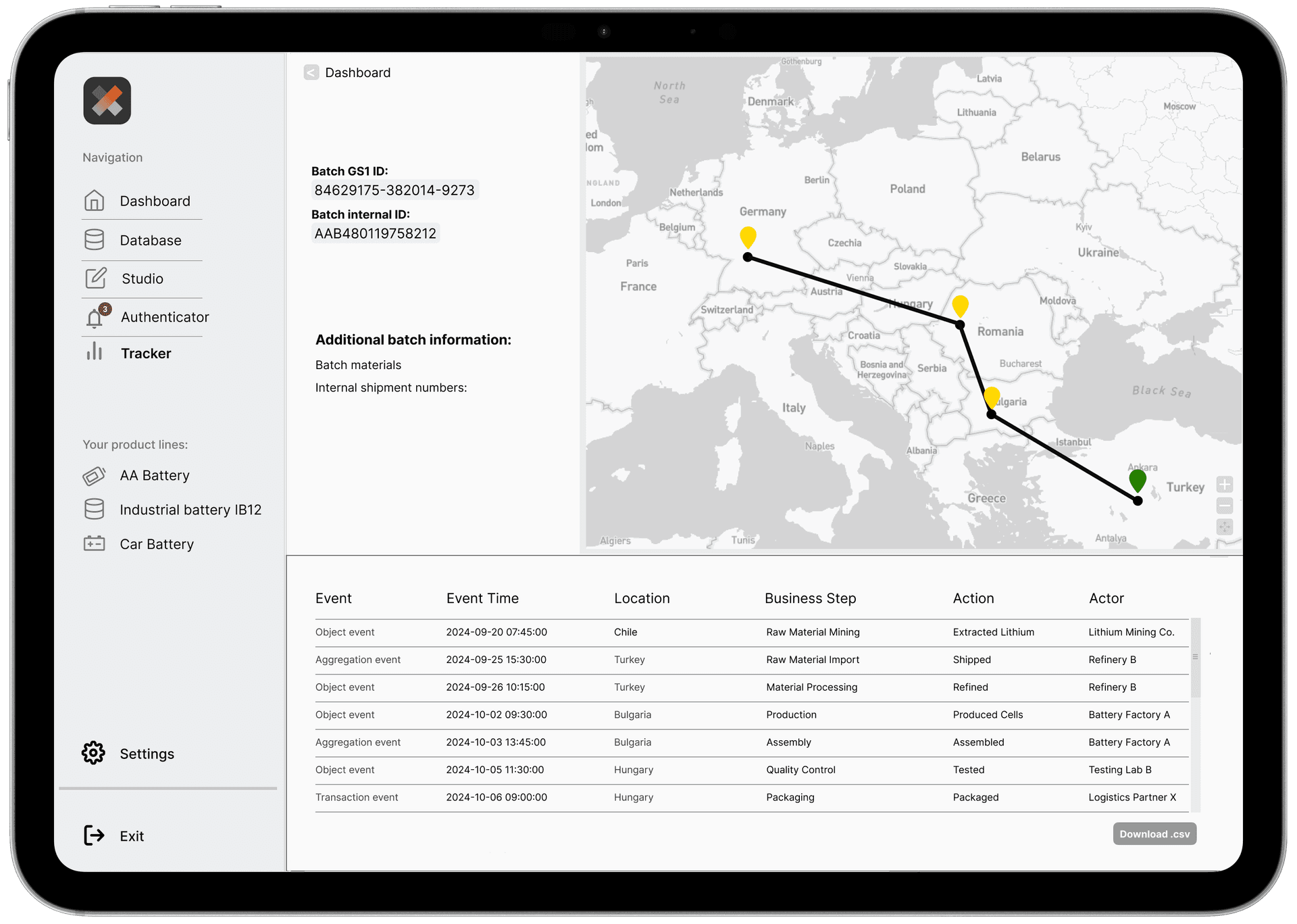 Digital Product Passport Interface 3